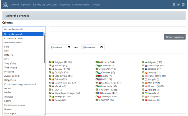 Mode recherche avancée